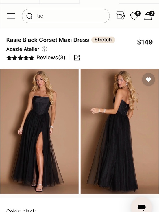 Azazie Dresses & Skirts - Azazie Black Strapless Corset Tulle Maxi Dress